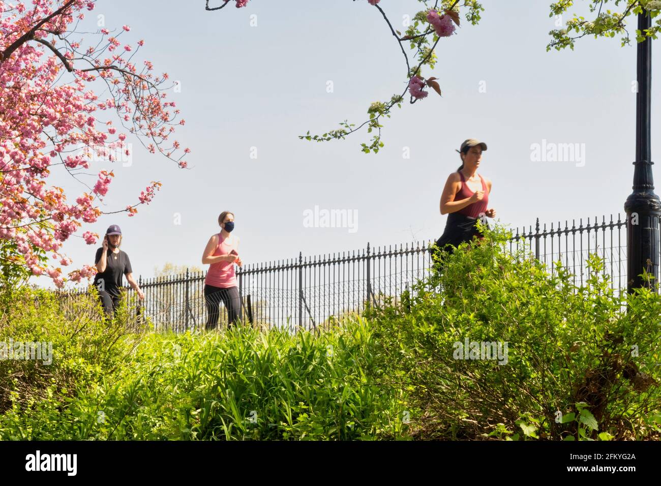 Le réservoir de Jogging, Central Park, NYC, USA Banque D'Images
