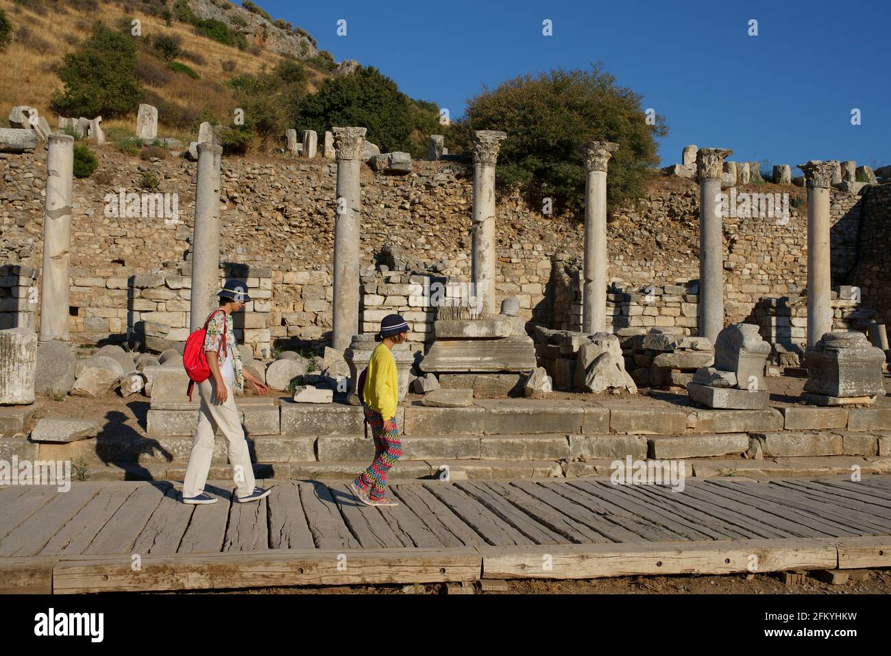 Ruines de bâtiments romains anciens à Éphèse, Anatolie, Turquie Banque D'Images