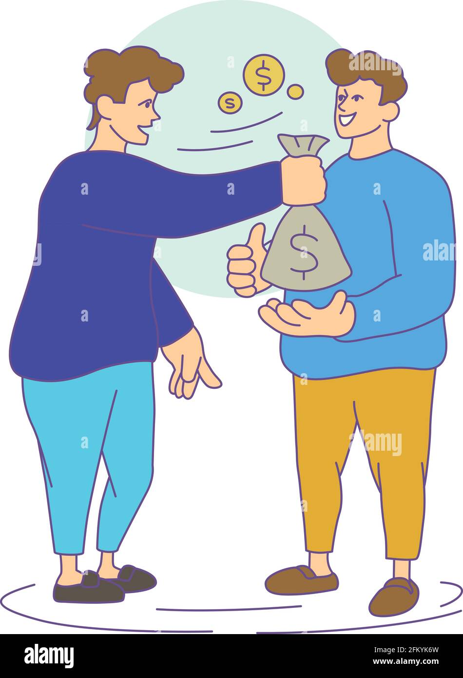 Icône de compensation de l'aide. Dessin animé et plat de l'icône de vecteur de compensation d'aide pour la conception Web isolée sur fond blanc Illustration de Vecteur