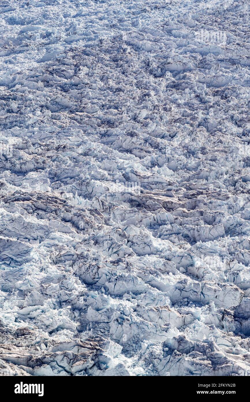 Vue aérienne du site Ilulissat Icefjord classé au patrimoine mondial de l'UNESCO, près d'Ilulissat ou de Jakobshavn, Groenland. Banque D'Images