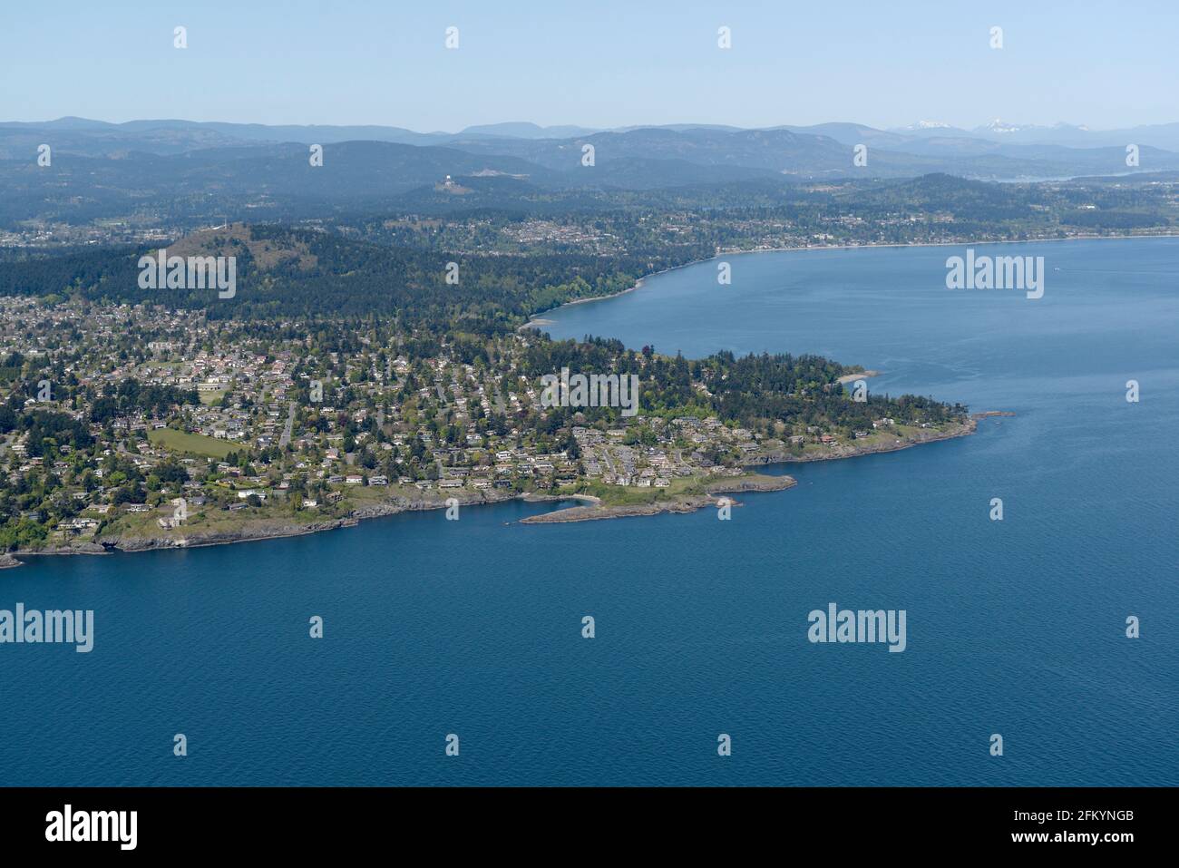 Photo aérienne de Gordon Head, Saanich, île de Vancouver, Colombie-Britannique Banque D'Images