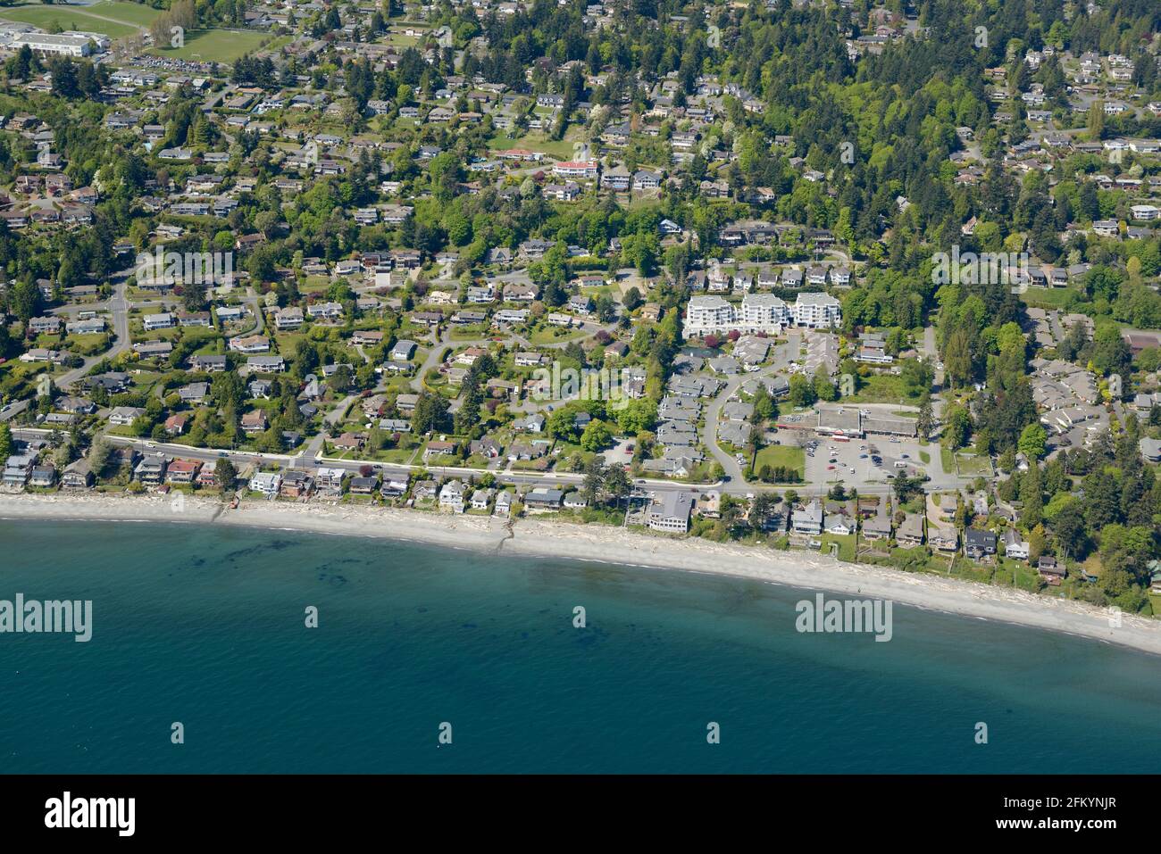 Photo aérienne de la baie Cordova, île de Vancouver, Colombie-Britannique Banque D'Images