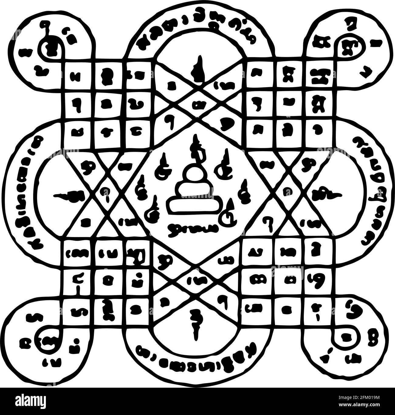 Thai Amulet Spell pour la protection Illustration de Vecteur