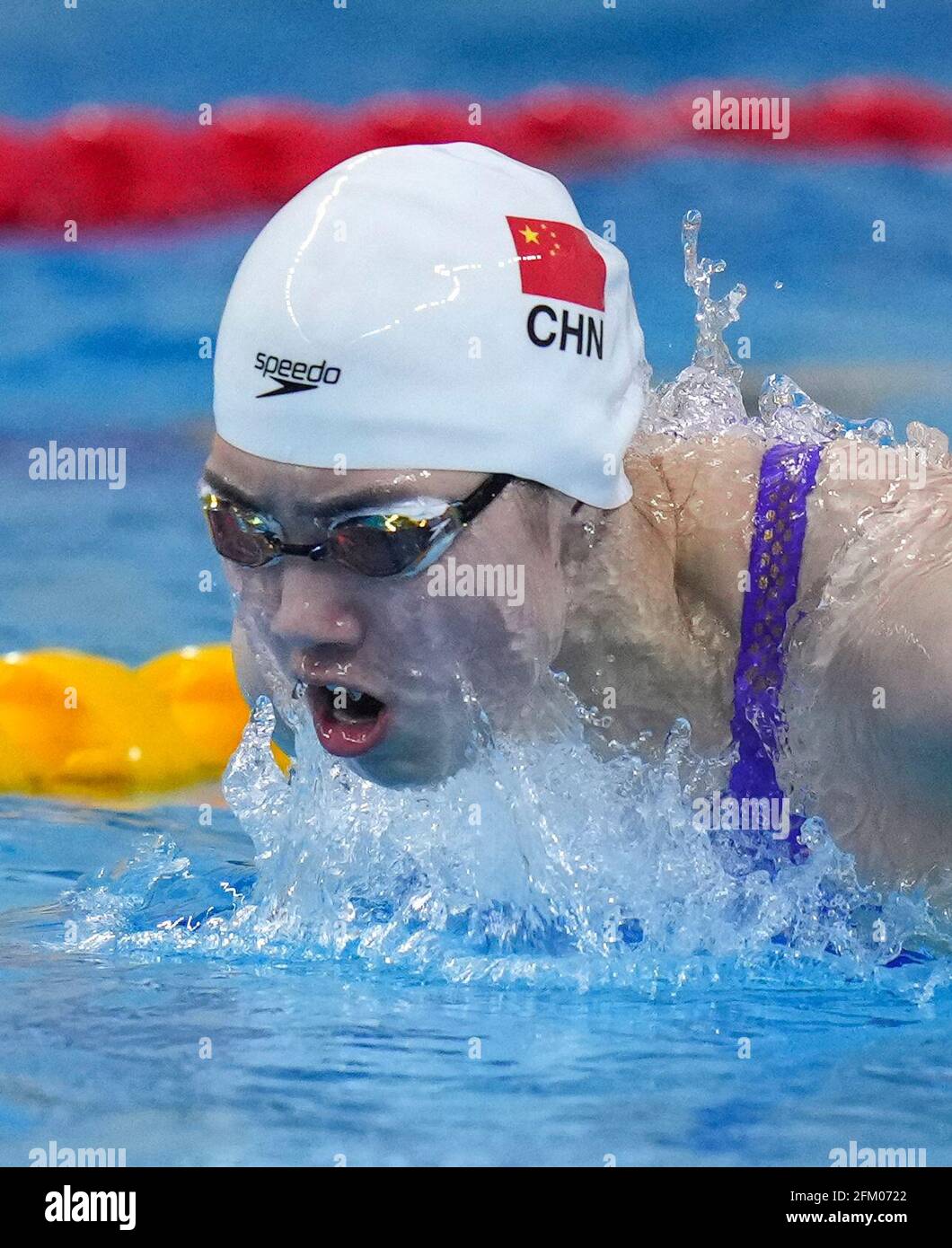 Qingdao, Chine. 5 mai 2021. Zhang Yufei, de Jiangsu, participe à la finale féminine de 200 m de papillon aux Championnats nationaux chinois de natation 2021 à Qingdao, en Chine orientale, le 5 mai 2021. Credit: Xu Chang/Xinhua/Alay Live News Banque D'Images