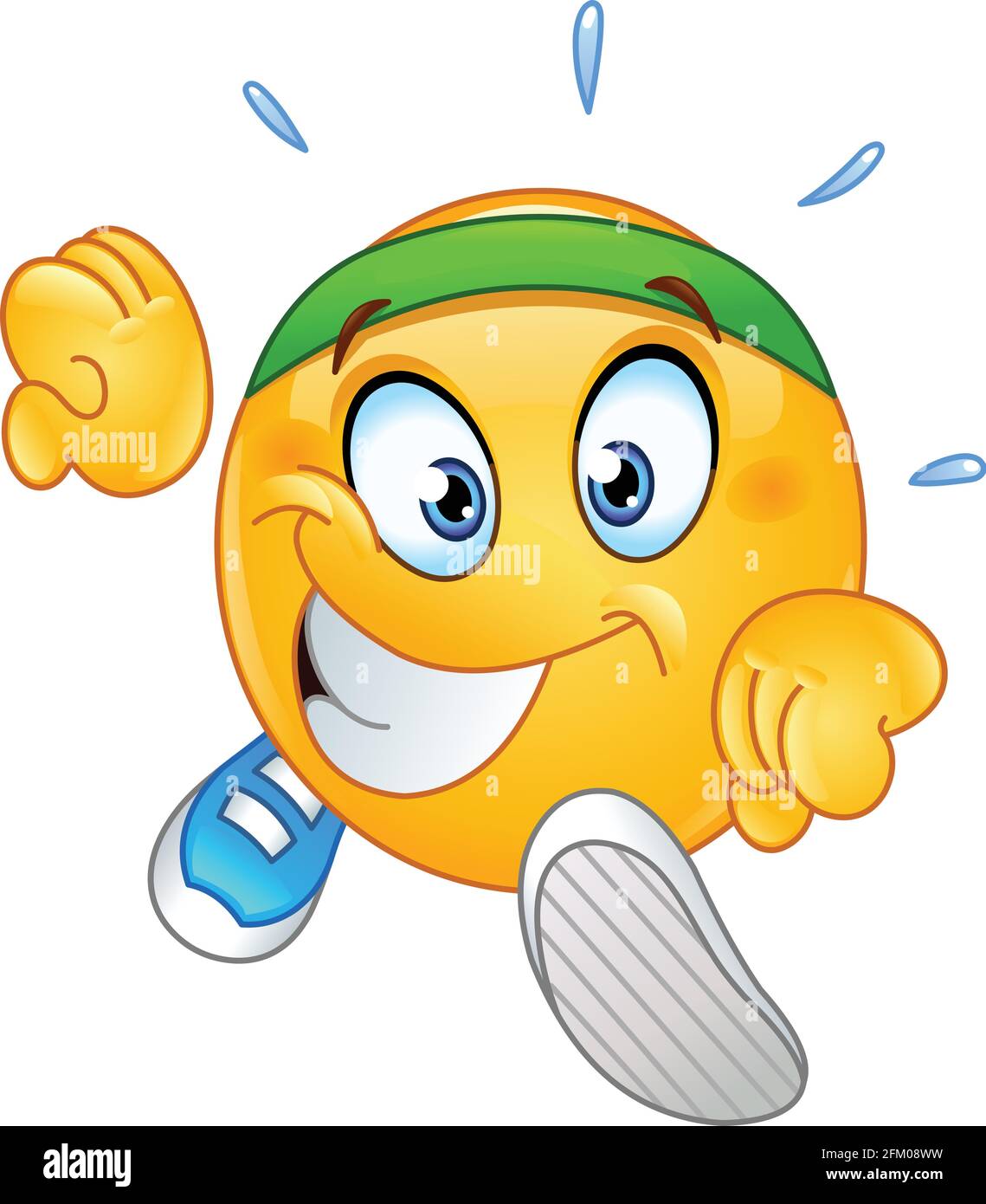 Bonne émoticône emoji pour courir et transpirer Illustration de Vecteur