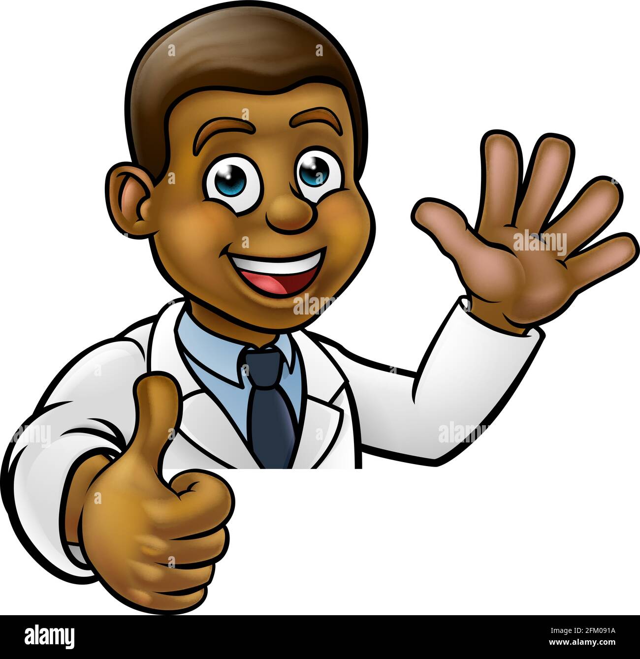 Scientifique principal personnage de Thumbs Up Sign Illustration de Vecteur