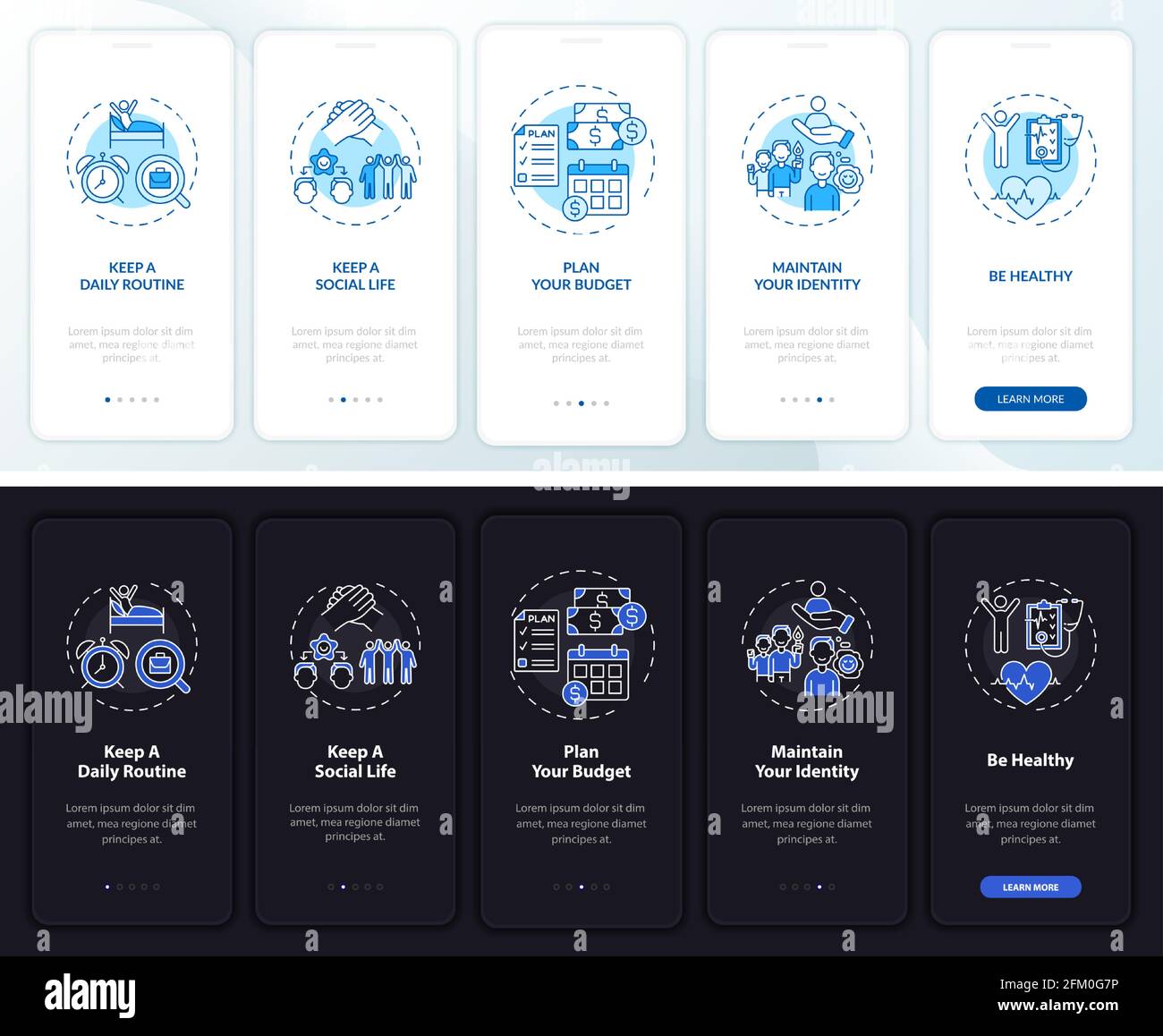 Conseils de transition d'emploi intégration de l'écran de la page de l'application mobile avec des concepts Illustration de Vecteur