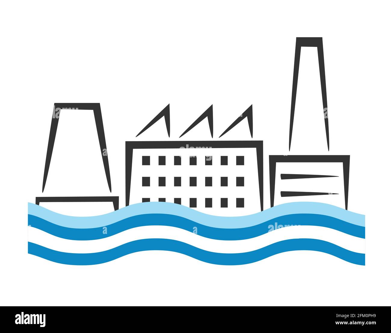 Vector City Silhouette objet élément rétro de Industry Factory Illustration de Vecteur