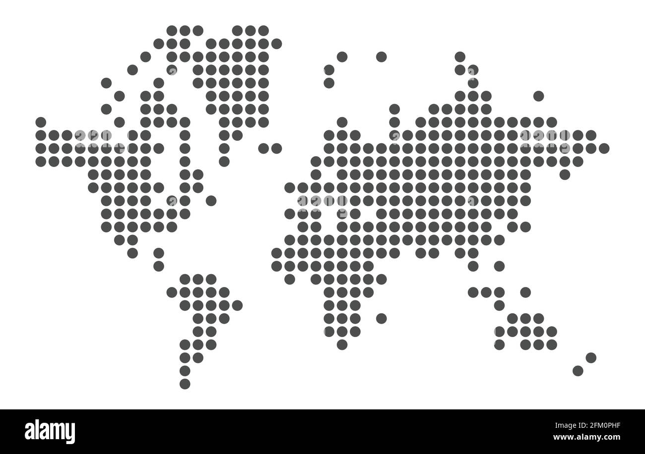 Éléments vectoriels silhouette pixel World map pixélisé Illustration de Vecteur