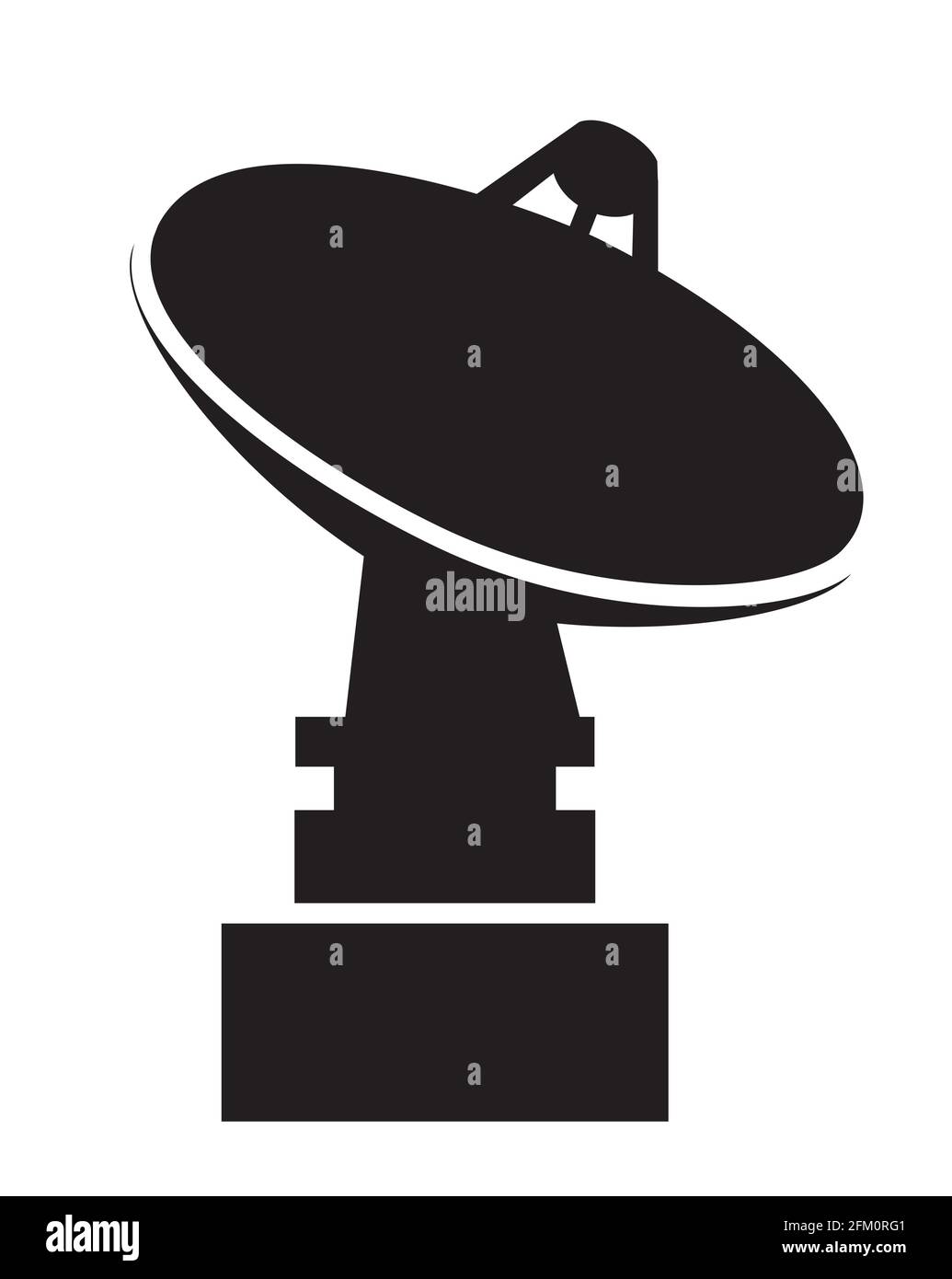 Antenne parabolique vecteur satellite silhouette objet élément rétro Illustration de Vecteur