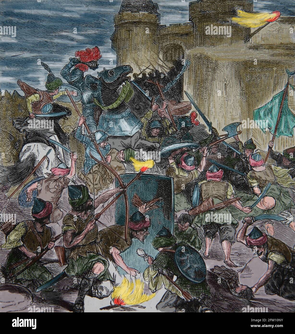 Siège de Vienne par l'Empire ottoman, 1529. Gravure. Banque D'Images