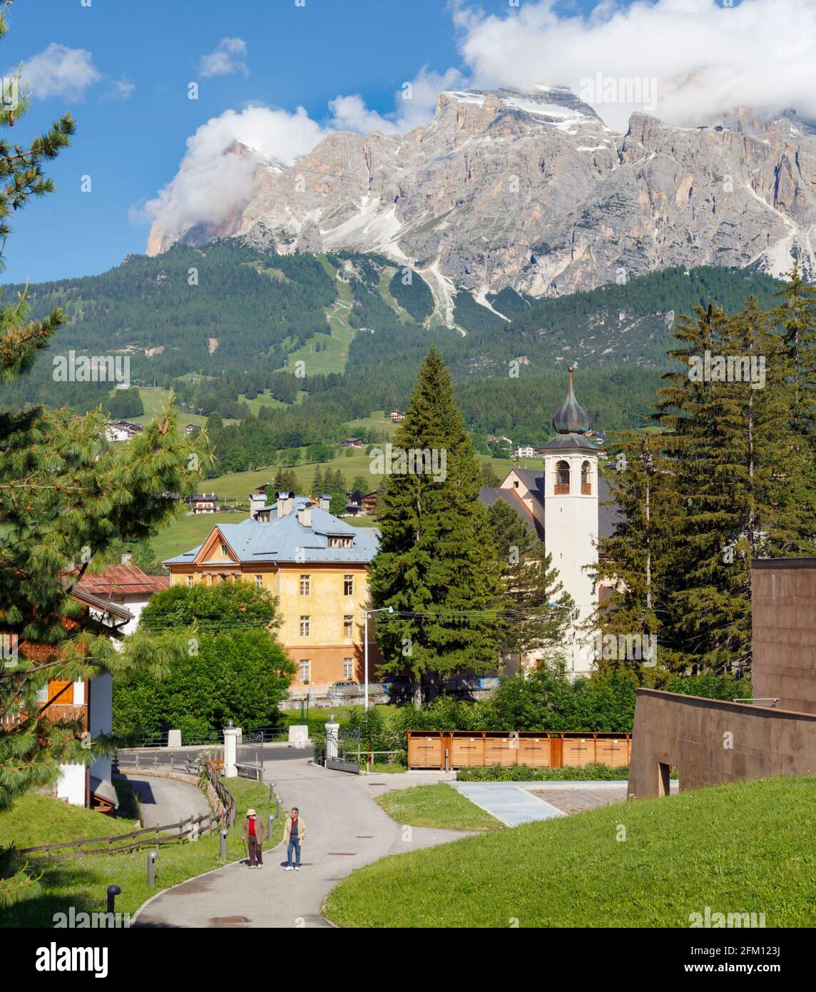 Cortina d'Ampezzo, les Dolomites, province de Belluno, Italie. Banque D'Images