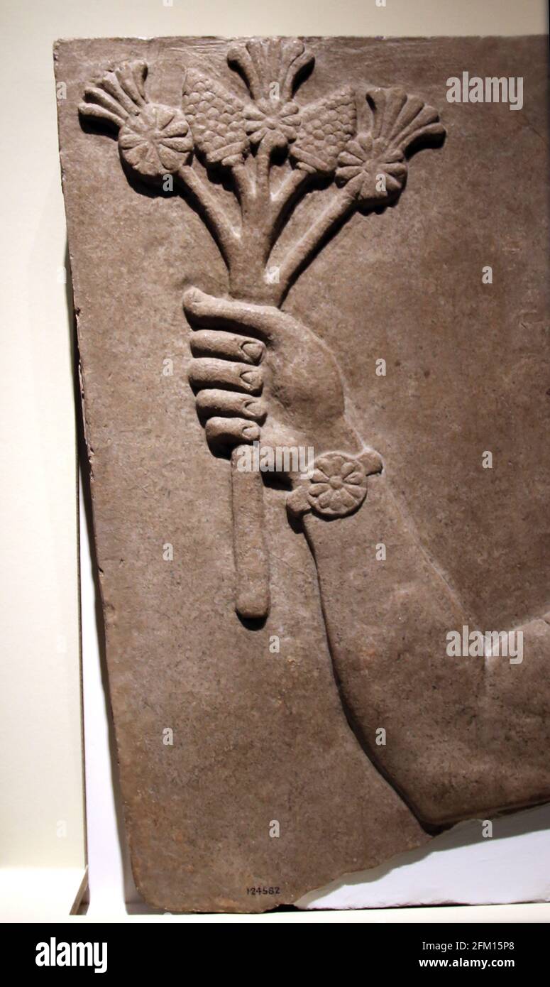 Panneau mural. Grugeage. L'esprit protecteur en relief. Néo-assyrien. North West Palace, Nimrud, Irak. 900-700BC. Banque D'Images
