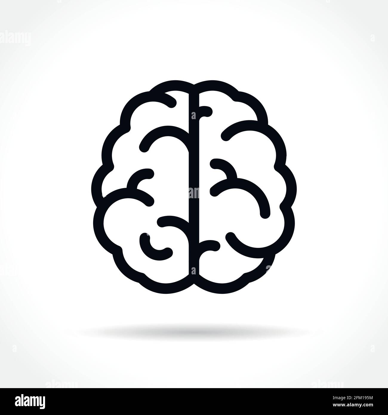 Illustration de l'icône du cerveau sur fond blanc Illustration de Vecteur