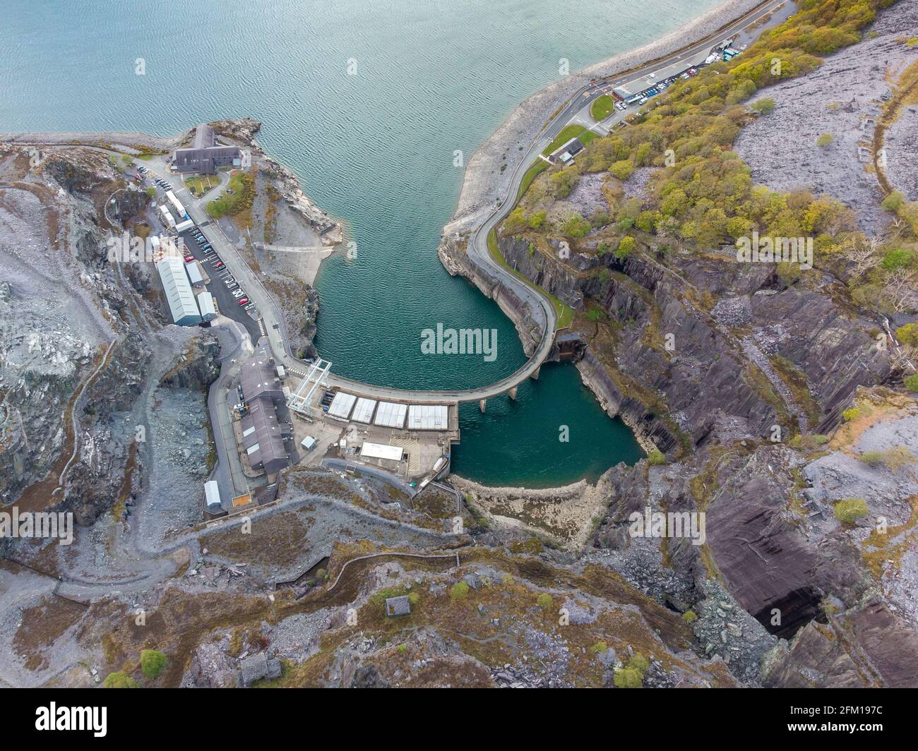 Centrale électrique de Dinorwig, Parc national de Snowdonia Centre électrique de réponse rapide hydro-électrique à l'intérieur de la montagne Elidir Fawr Banque D'Images