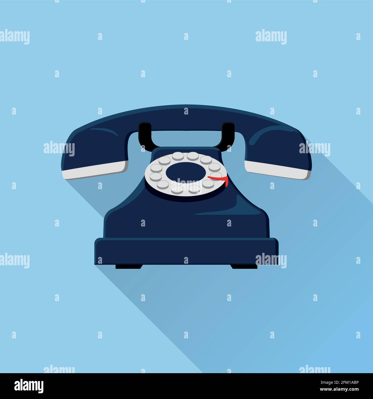 Illustration d'une icône de téléphone vintage avec ombre Illustration de Vecteur