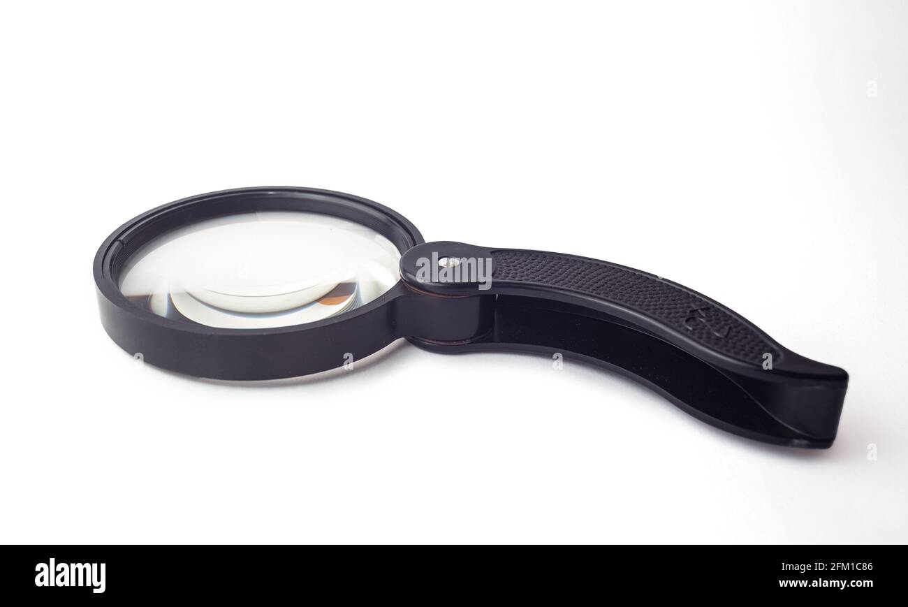 Loupe sur fond blanc, isolée Banque D'Images