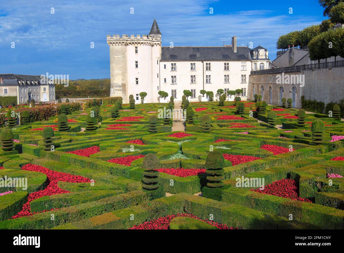 Château et jardins de Villandry, vallée de la Loire Banque D'Images