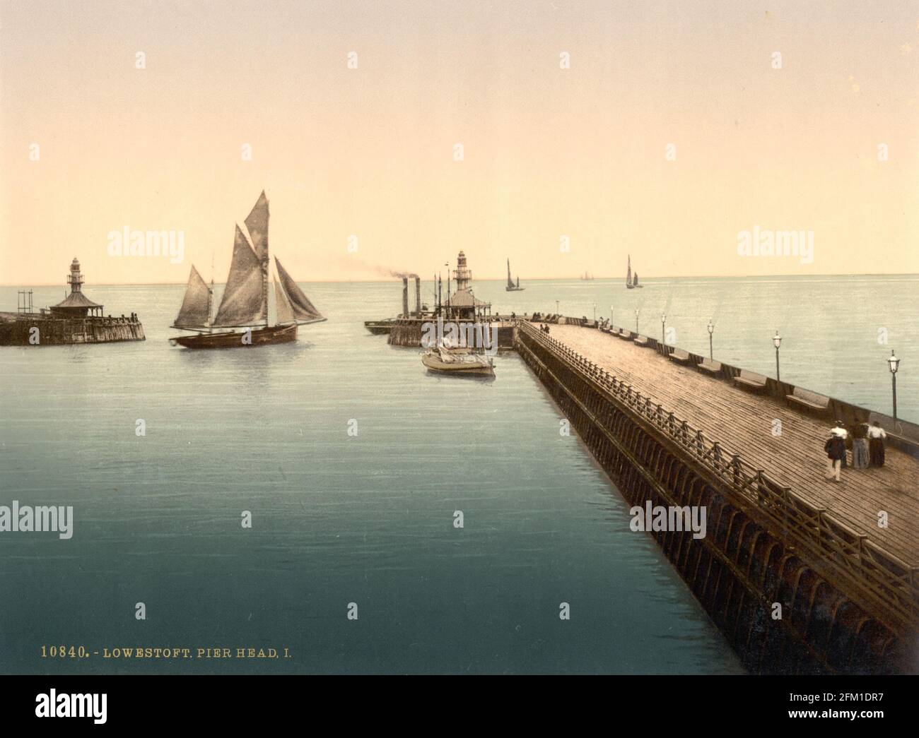 Jetée de Lowestoft dans le Suffolk vers 1890-1900 Banque D'Images