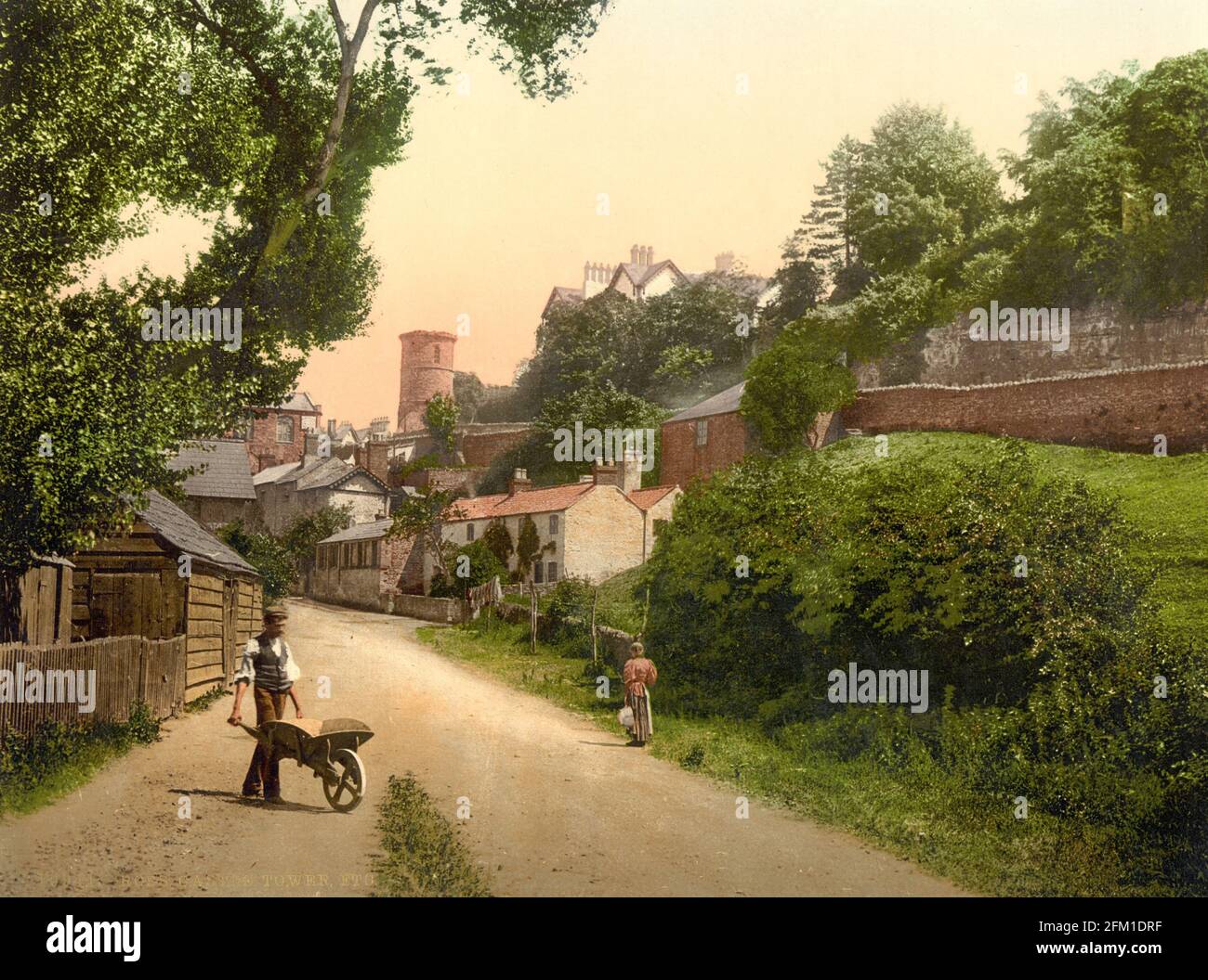 Une scène de rue de Ross-on-Wye dans le Herefordshire, vers 1890-1900 Banque D'Images