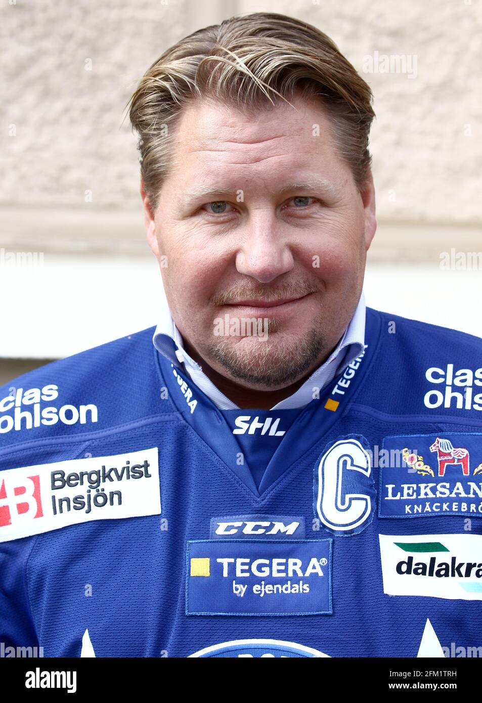 Andreas Appelgren, entraîneur Leksands IF, avant la saison de la ligue de hockey suédoise 2014/15, lors d'une conférence de presse à Norra Latin, Stockholm, Suède. Banque D'Images