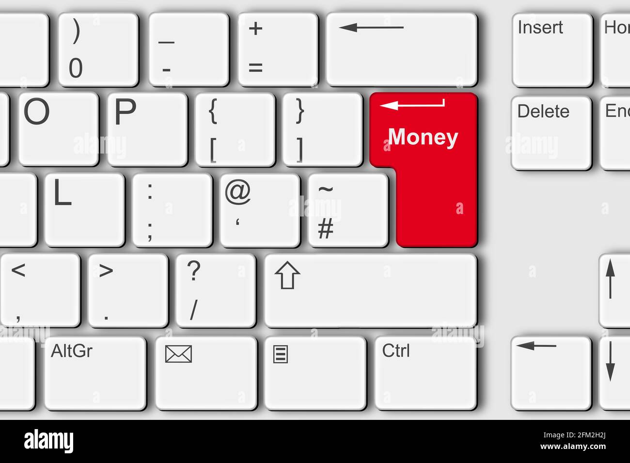 Money concept PC clavier d'ordinateur illustration 3d Banque D'Images