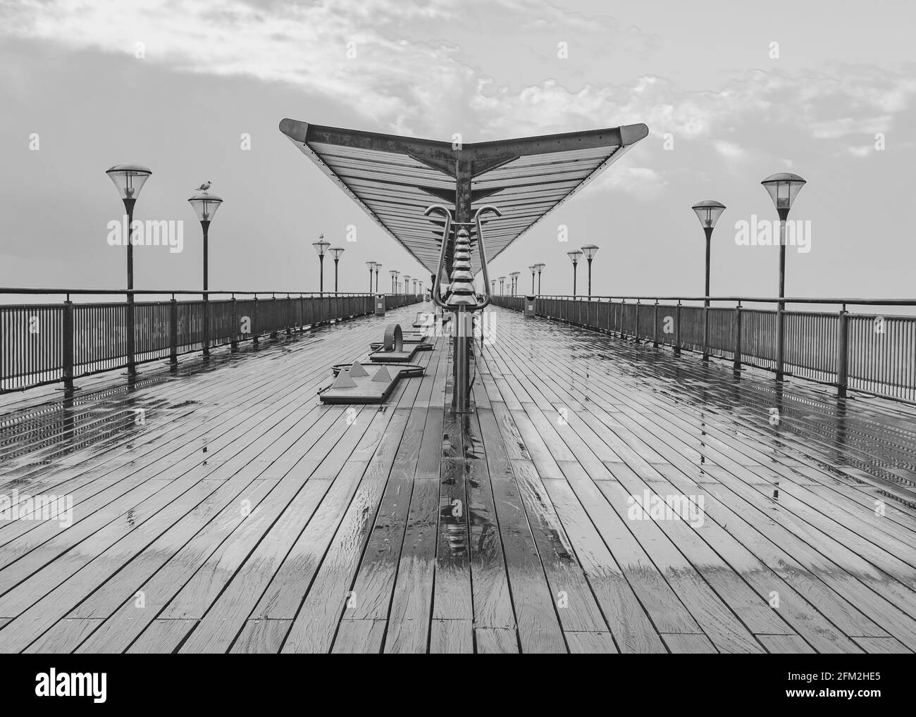 Le Victorian Pier à Boscombe, Dorset, Angleterre Banque D'Images