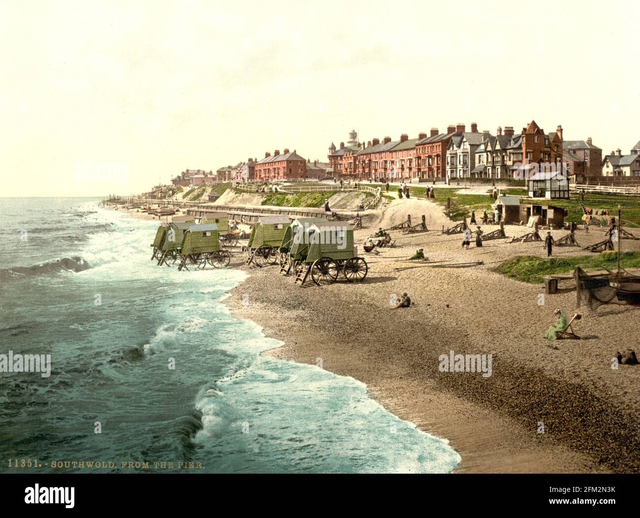 Front de mer de Southwold, Suffolk, vers 1890-1900 Banque D'Images