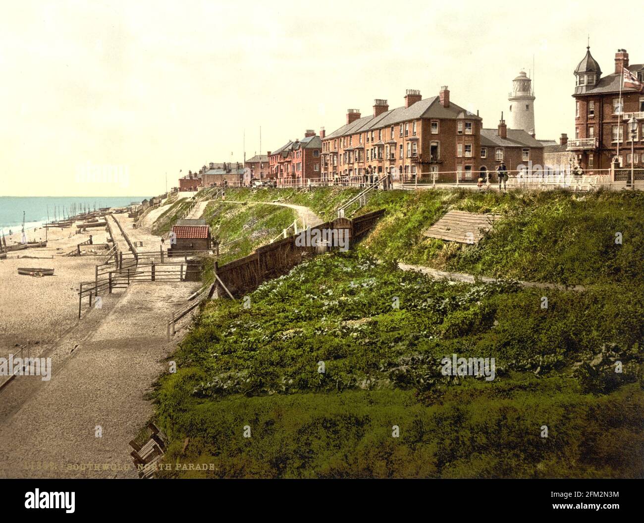 North Parade, bord de mer de Southwold, Suffolk, vers 1890-1900 Banque D'Images