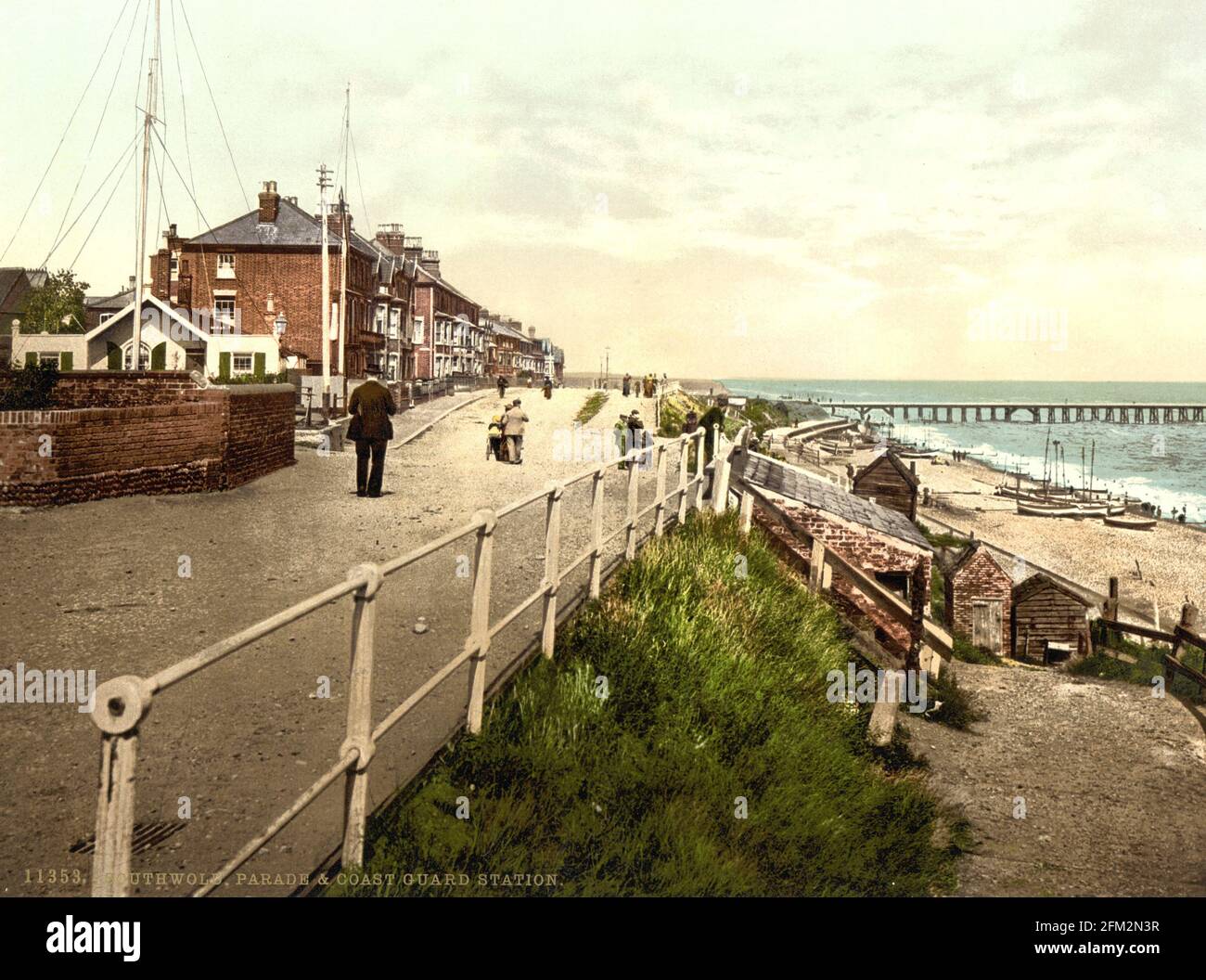 North Parade, bord de mer de Southwold, Suffolk, vers 1890-1900 Banque D'Images