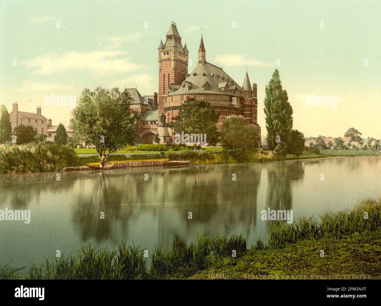 Le Théâtre commémoratif de Shakespeare à Stratford-upon-Avon , qui a été brûlé en 1926 vers 1890-1900 Banque D'Images
