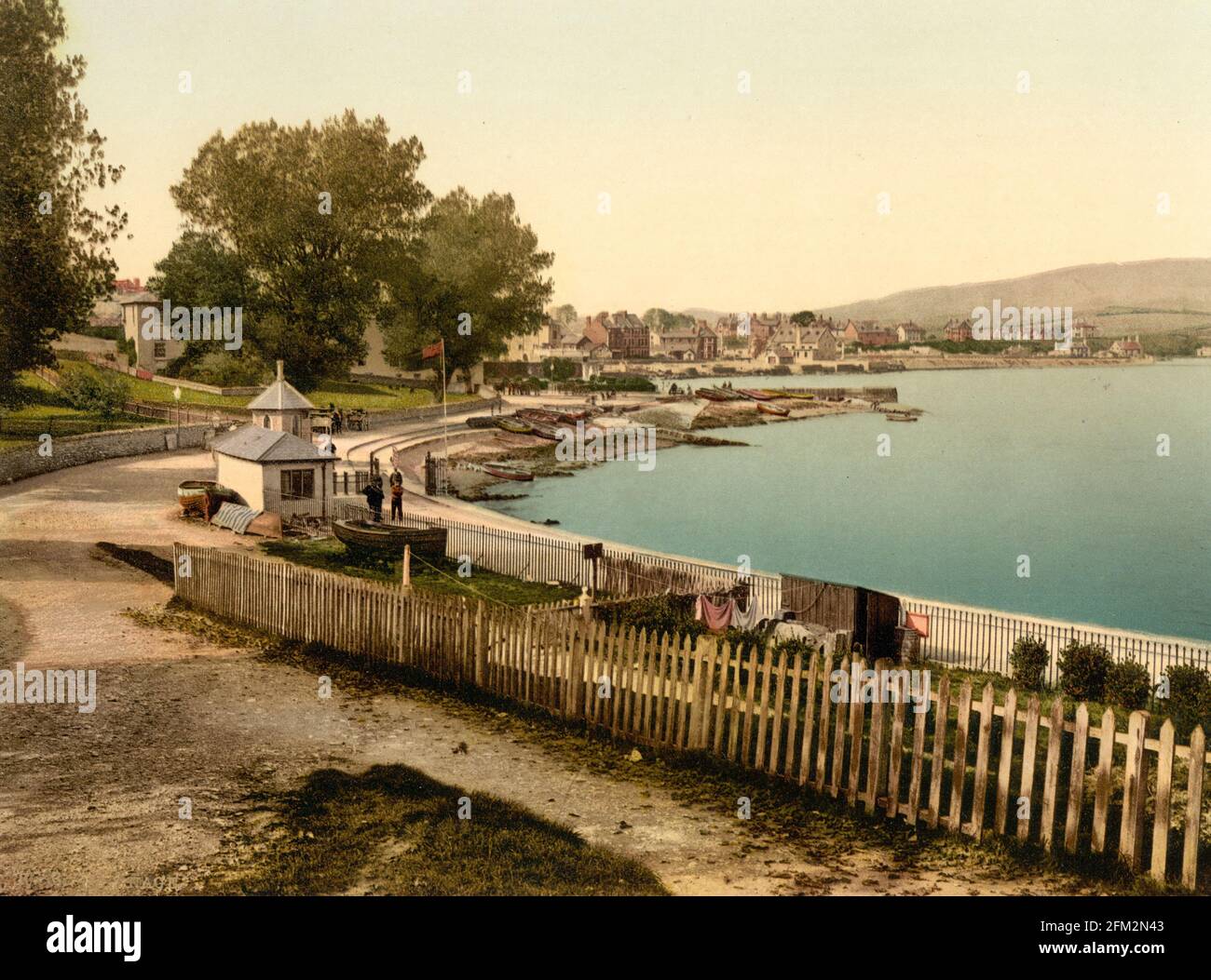 Plage de Swanage à Dorset vers 1890-1900 Banque D'Images