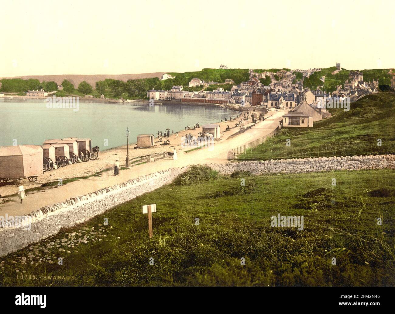 Plage de Swanage à Dorset vers 1890-1900 Banque D'Images