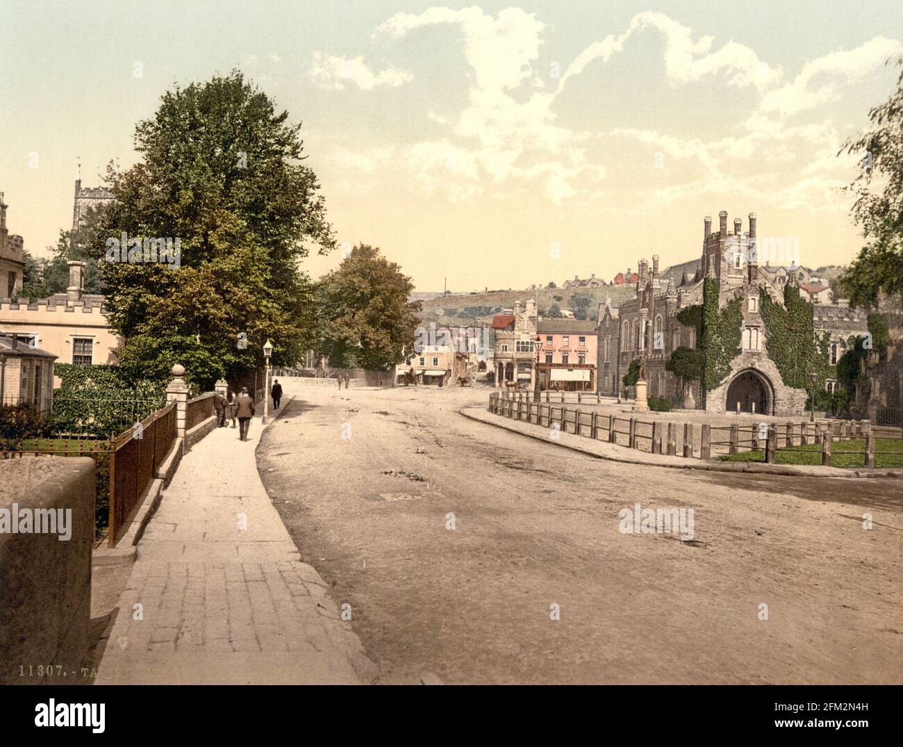 Place Guildhall, Tavistock, Devon vers 1890-1900 Banque D'Images