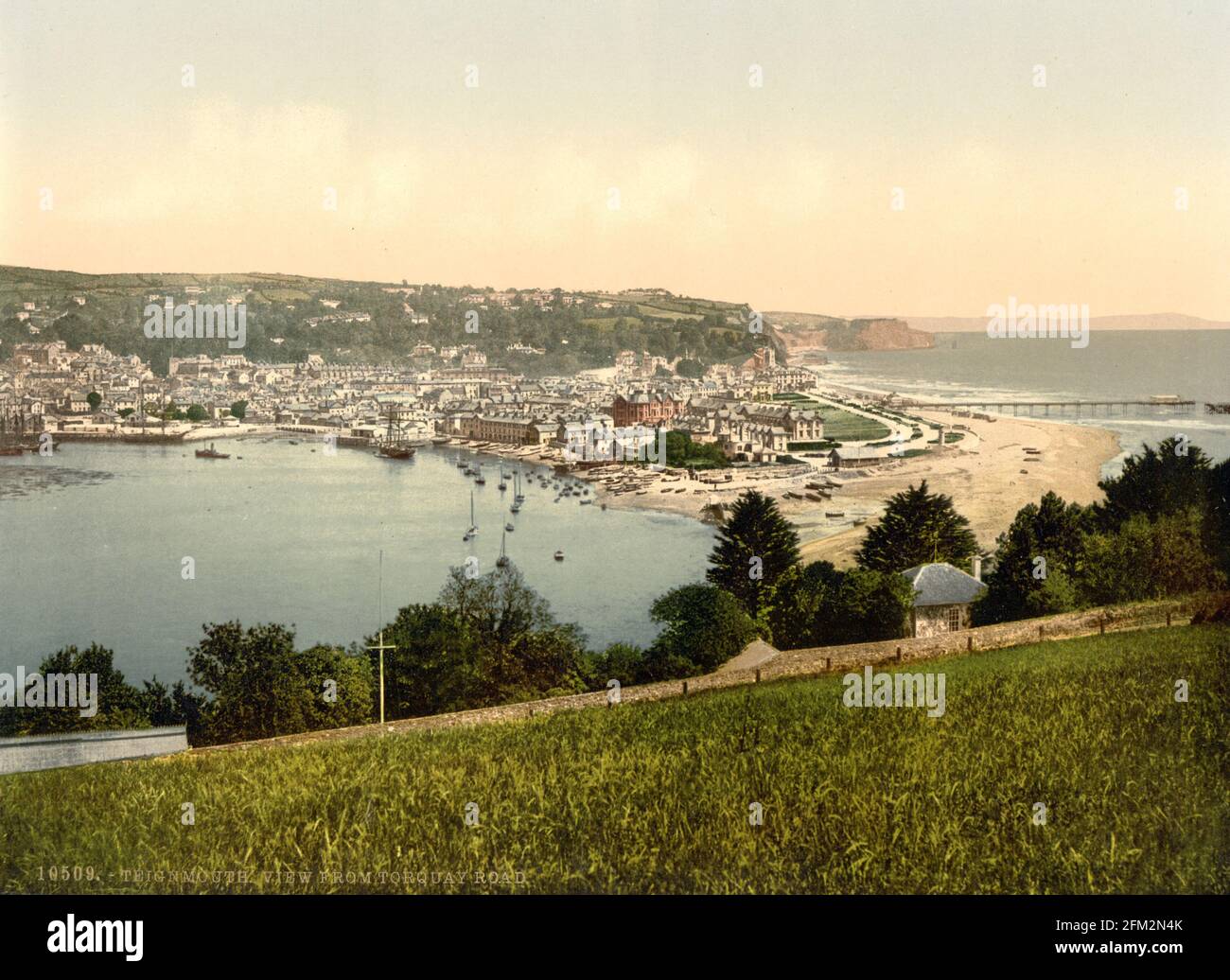 Front de mer de Teignmouth, Devon vers 1890-1900 Banque D'Images