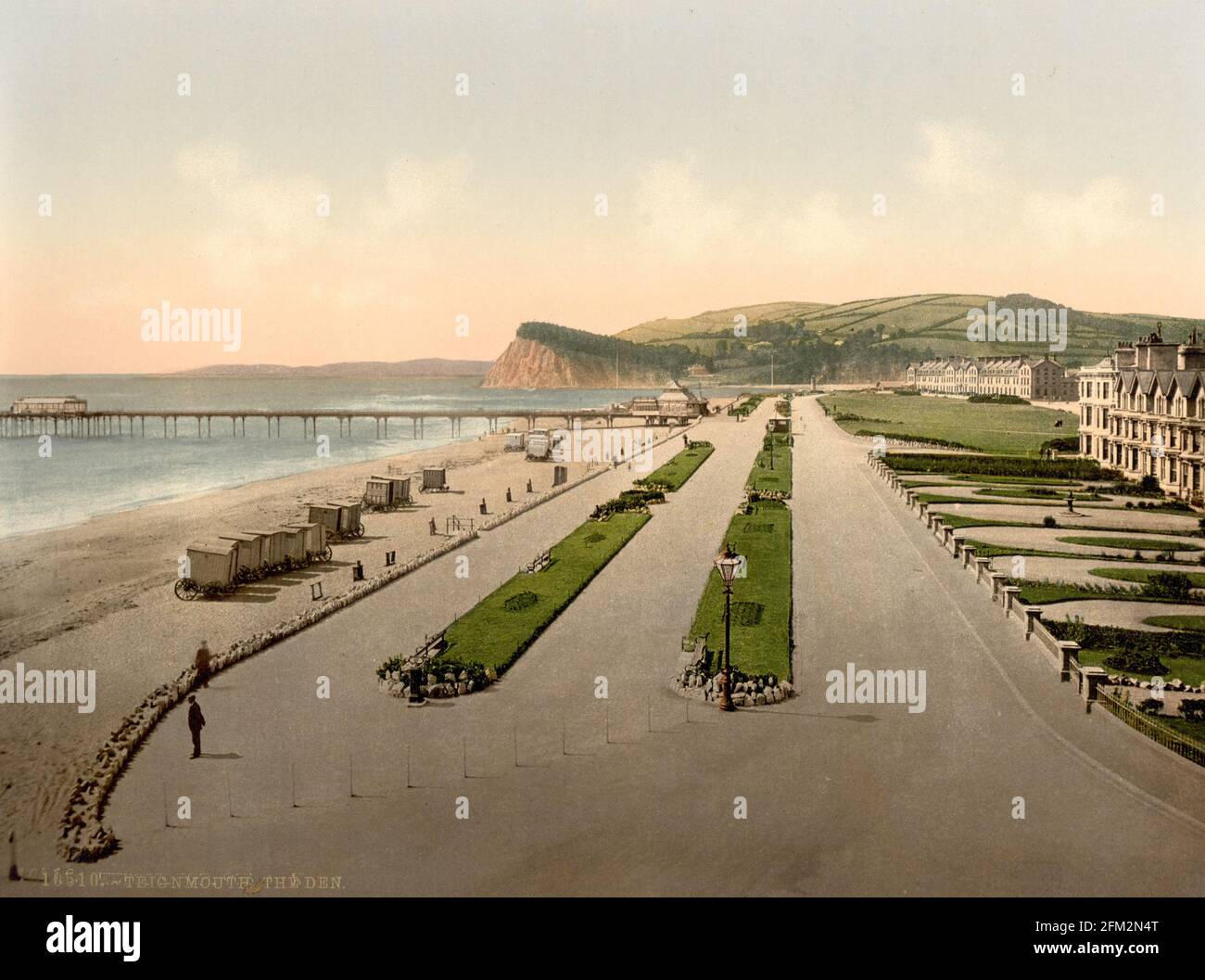 Le Den au front de mer de Teignmouth, Devon vers 1890-1900 Banque D'Images