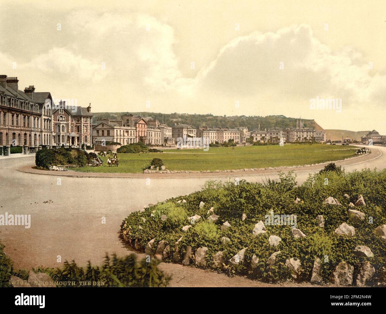 Le Den au front de mer de Teignmouth, Devon vers 1890-1900 Banque D'Images
