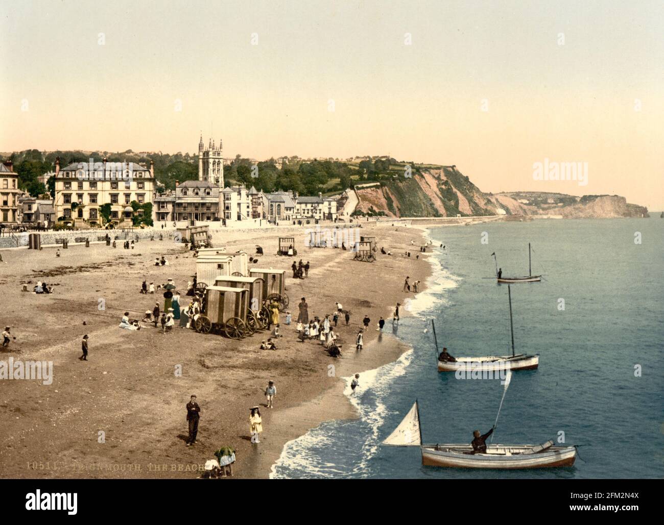 Front de mer de Teignmouth, Devon vers 1890-1900 Banque D'Images