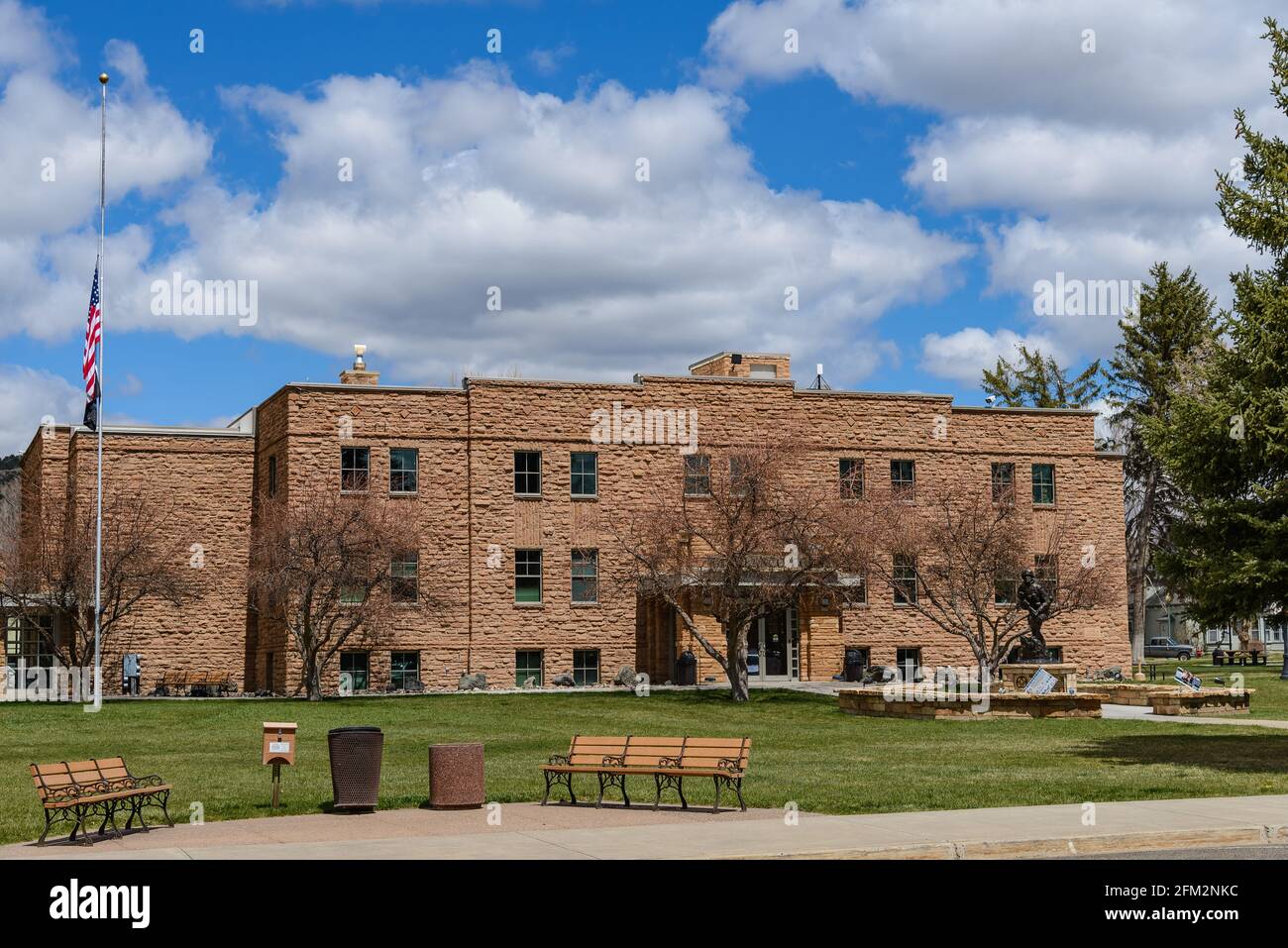 Lycée dans la petite ville historique de Meeker, Colorado, Etats-Unis. Banque D'Images