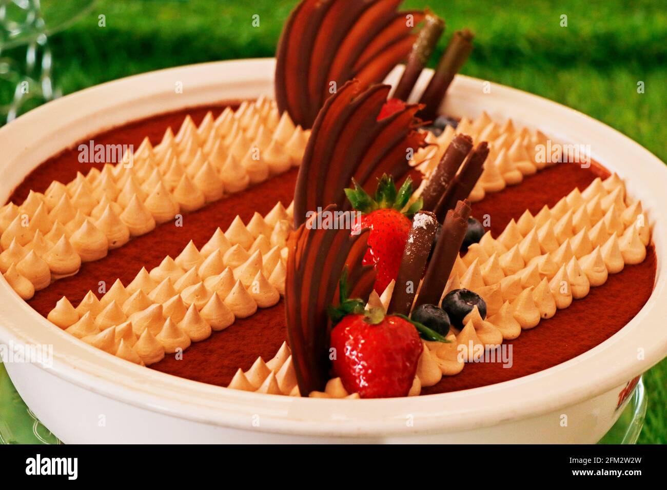 dessert italien nutella tiramisu au fromage mascarpone Banque D'Images