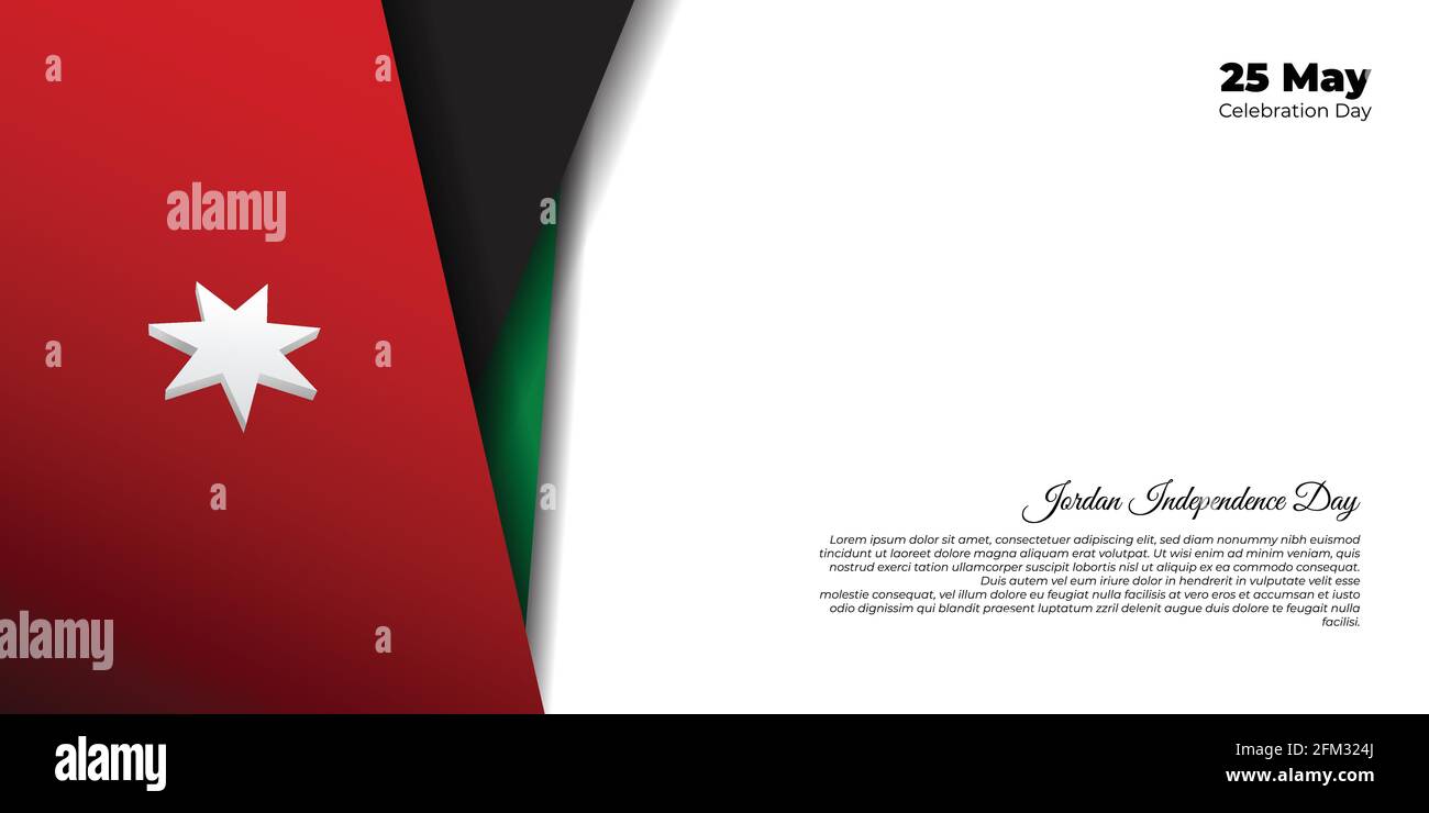 Jordan Independence Day fond design. Bon modèle pour la journée nationale du ruban Illustration de Vecteur