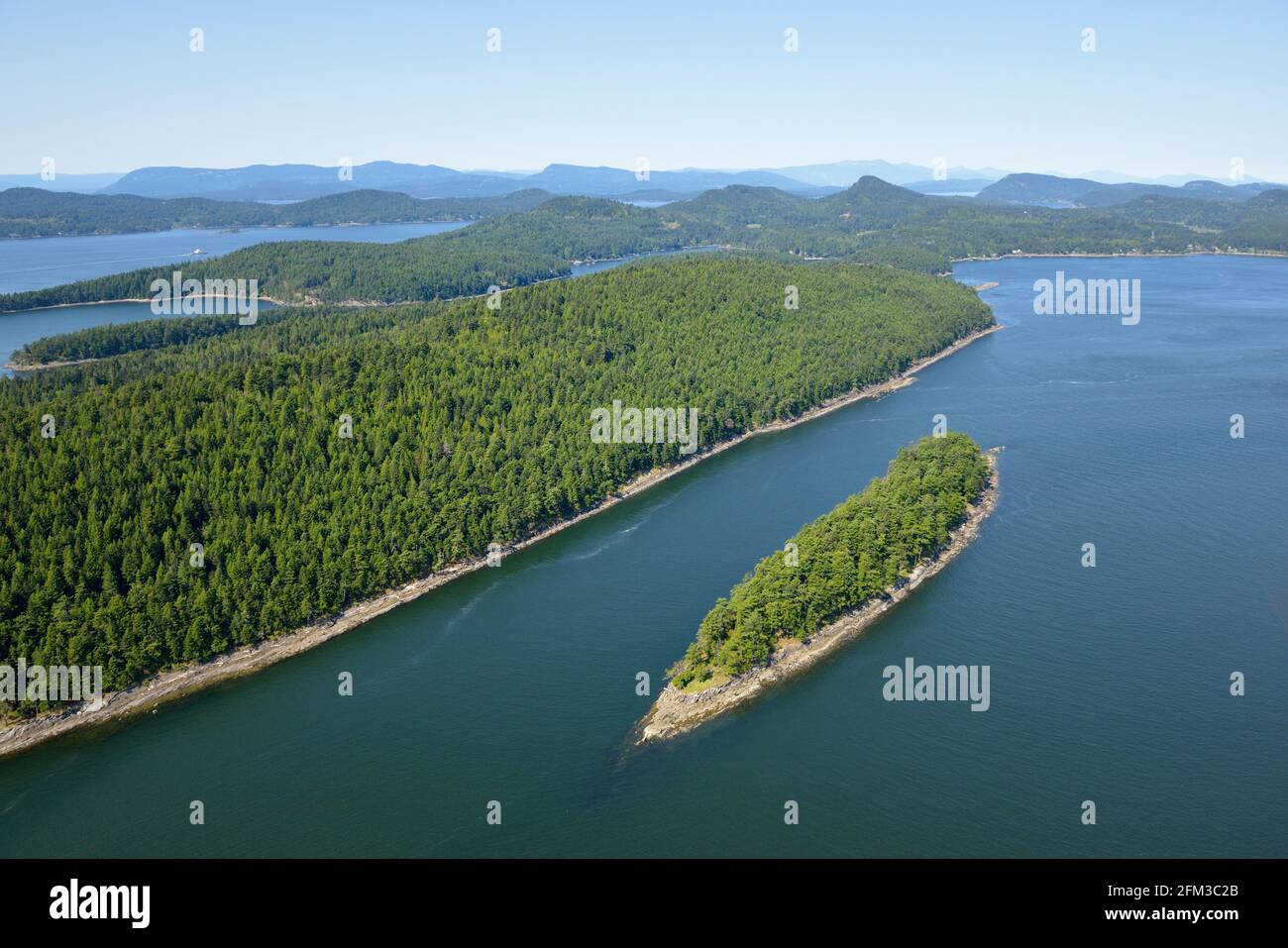 Photo aérienne de Samuel Island, Colombie-Britannique, Canada. Banque D'Images