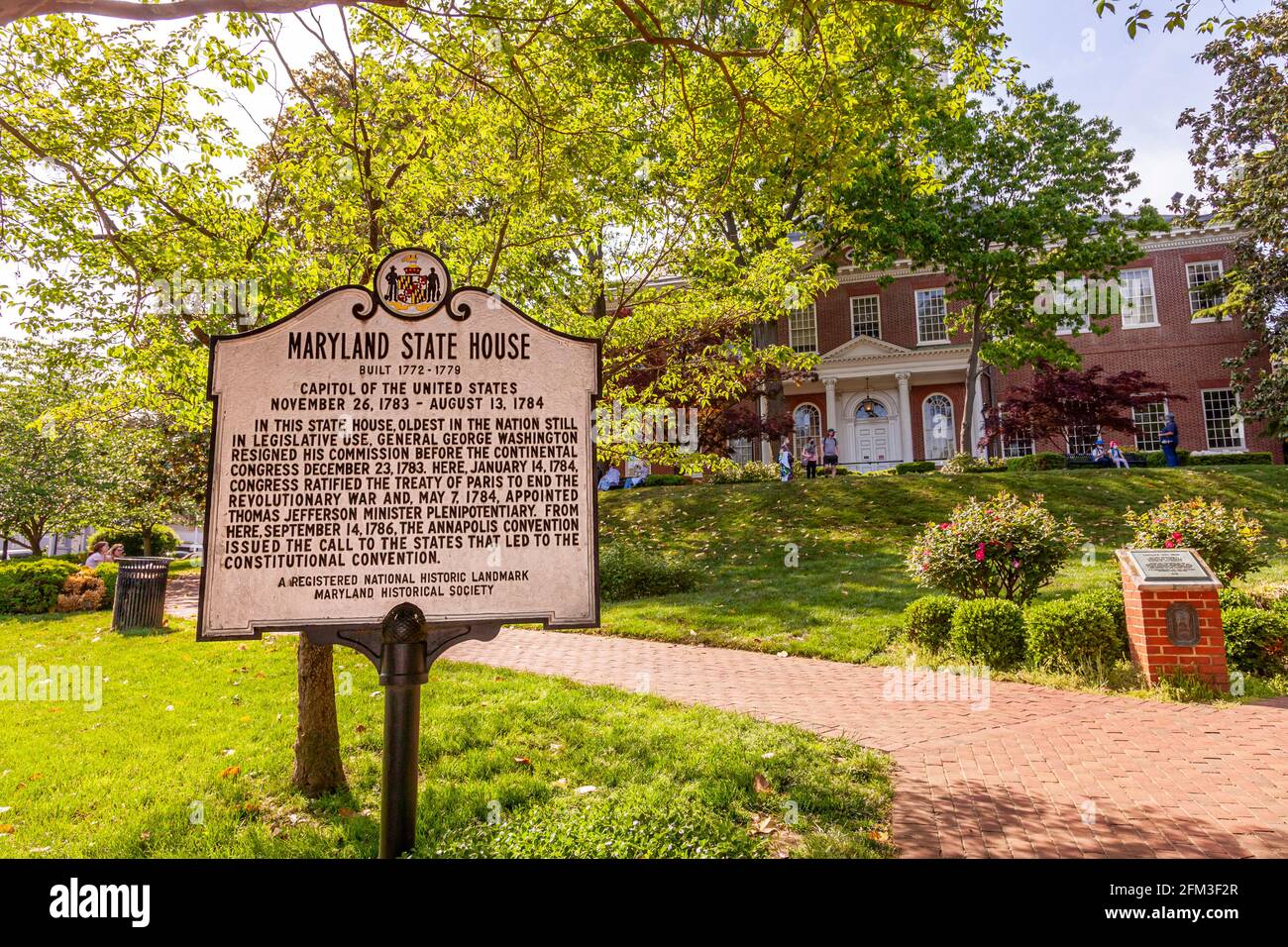 Annapolis, MD, États-Unis 05-02-2021: Bâtiment historique du Capitole de l'État du Maryland à Annapolis, la plus ancienne maison d'État encore en service. Il se trouve à l'intérieur d'un sc Banque D'Images