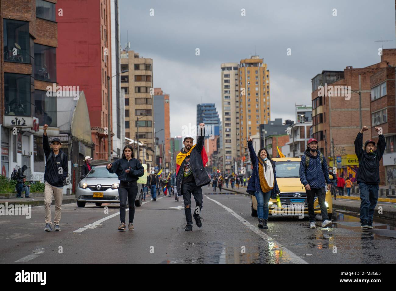 Bogota, 5 mai 2021 manifestation contre le gouvernement en Colombie Banque D'Images