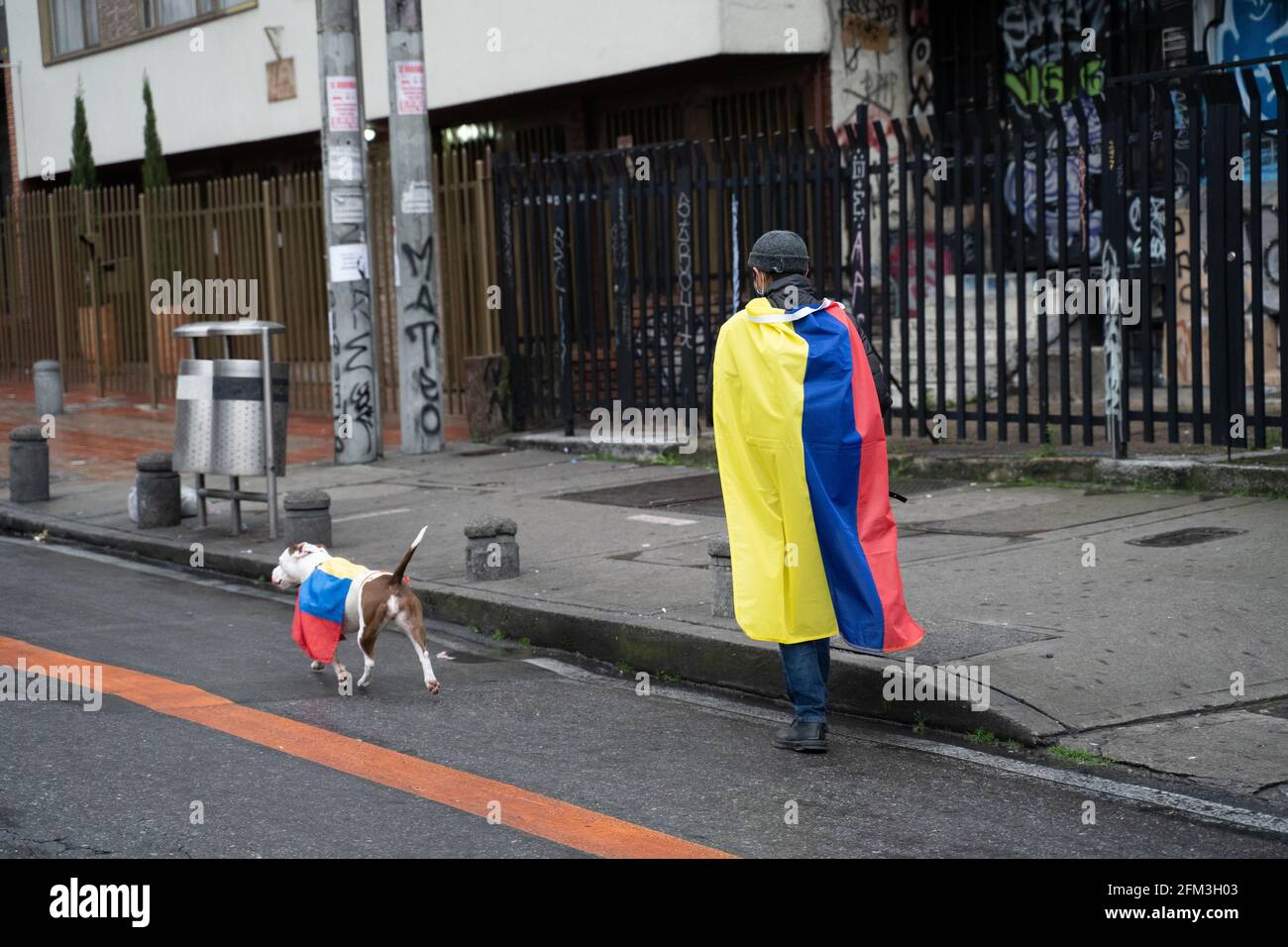 Manifestation contre le gouvernement en Colombie, Bogota, 5 mai 2021 Banque D'Images