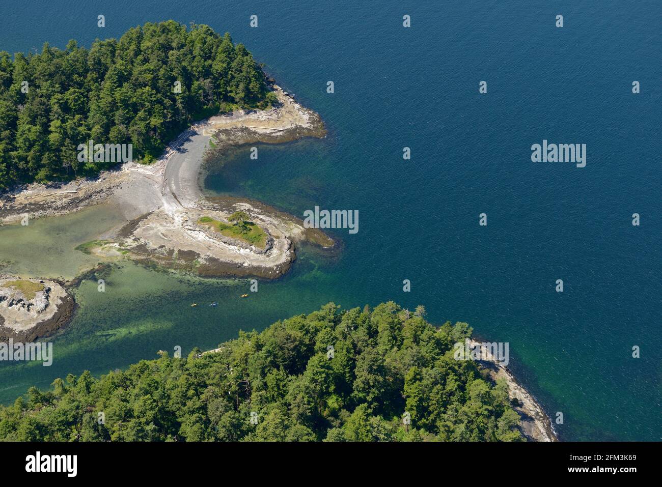 Photo aérienne de Flat Top Island, Gabriola Island Banque D'Images