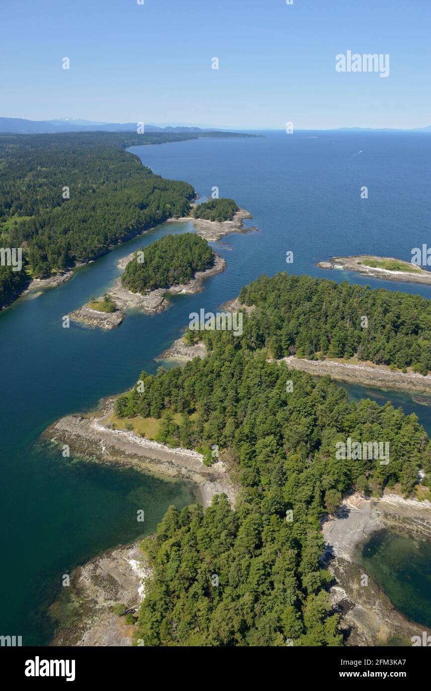 Photographie aérienne de Vance Island, Gabriola Island Banque D'Images