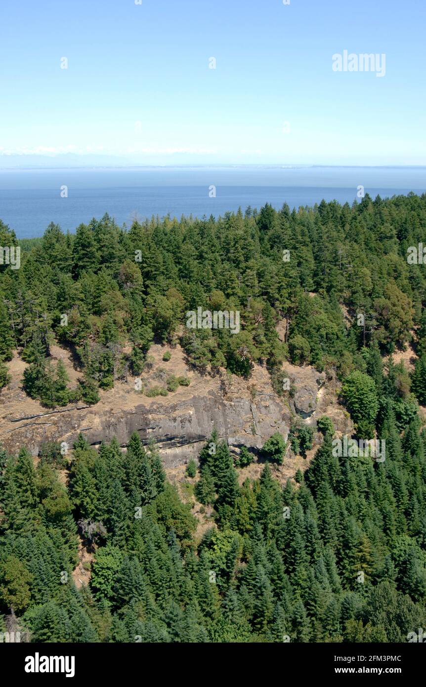 Photo aérienne de Galiano Ridge, île Galiano. Colombie-Britannique, Canada. Banque D'Images