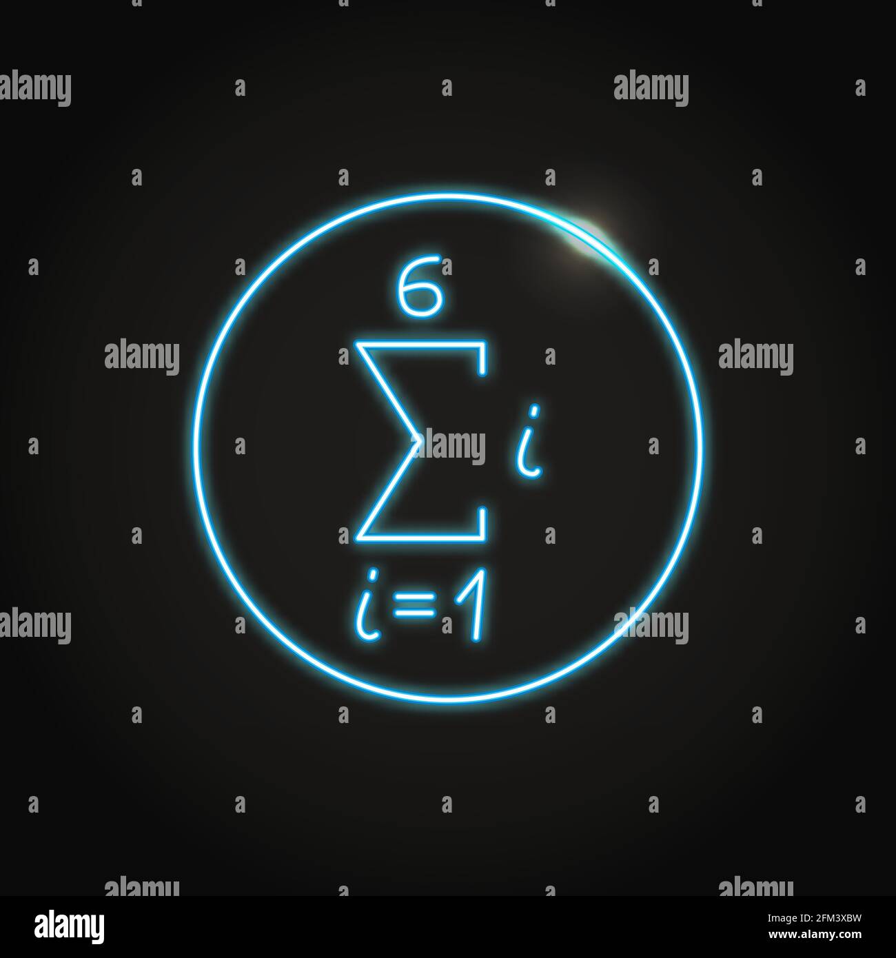 Icône de séquence mathématique néon en style de ligne. Exemple d'expression mathématique pour un ensemble de nombres. Illustration vectorielle. Illustration de Vecteur