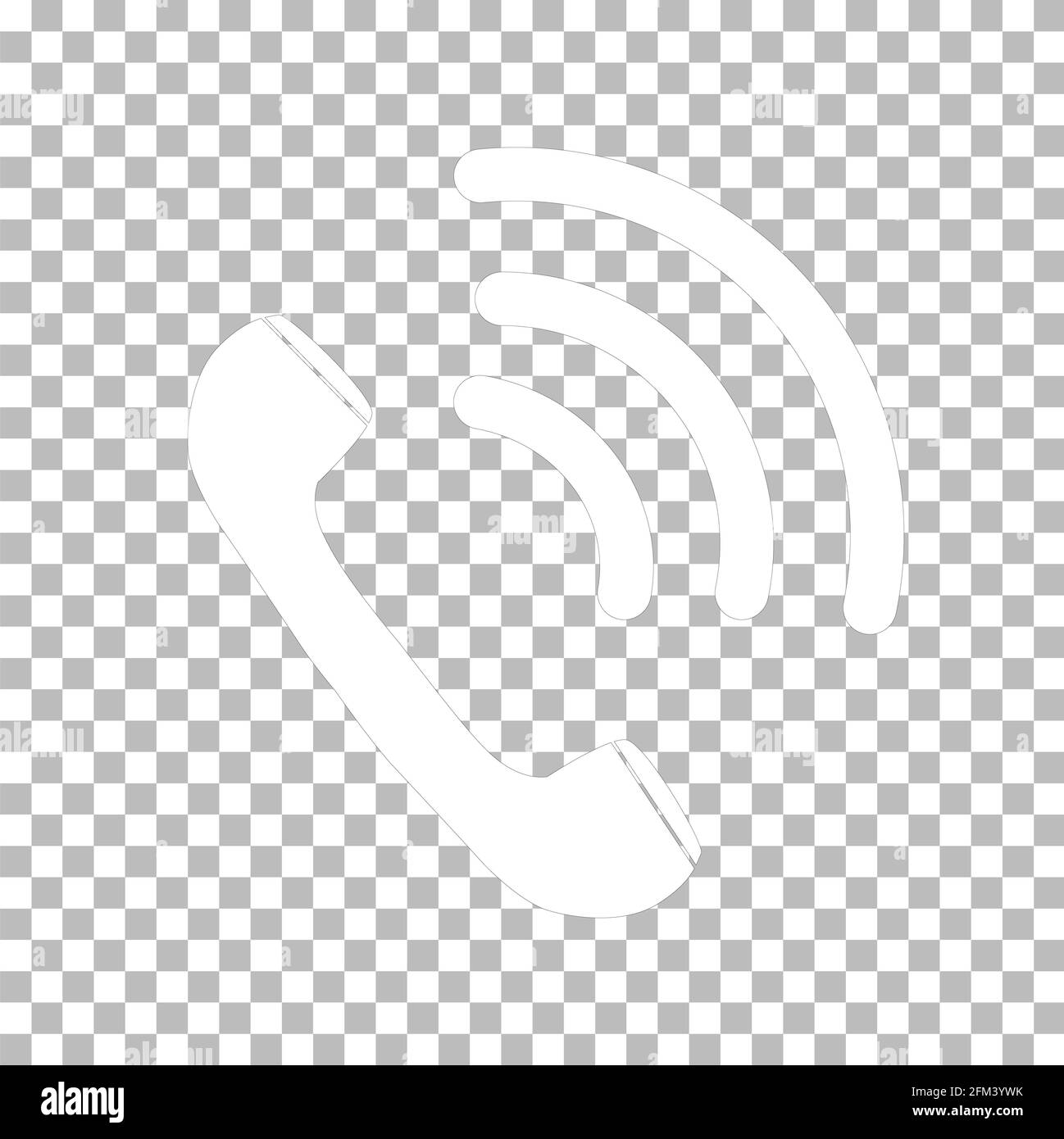 icône de téléphone à sonnerie blanche sur fond transparent. symbole